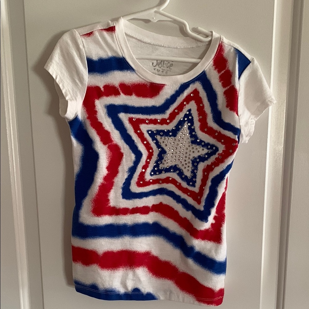 HP Justice Red and Blue Starburst Tee Red, White and Blue